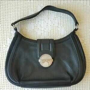Michael Kors Black Leather Purse Handbag Snap Buckle Early 2000's Model